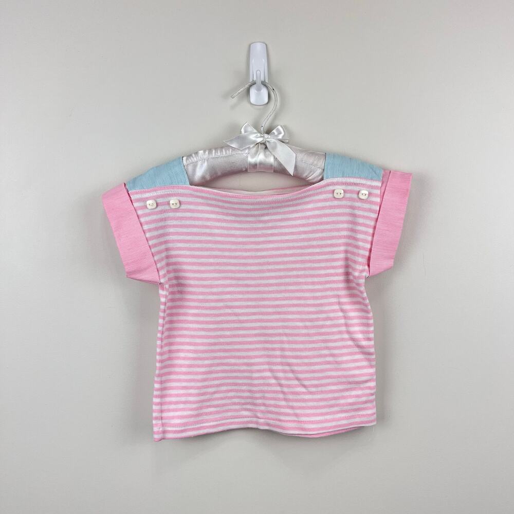 Vintage Toddly Winks Pink Striped T-Shirt 4T USA